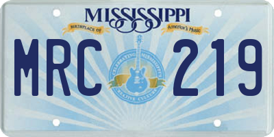 MS license plate MRC219
