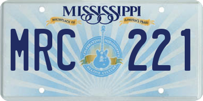 MS license plate MRC221