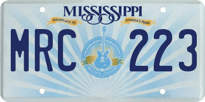 MS license plate MRC223