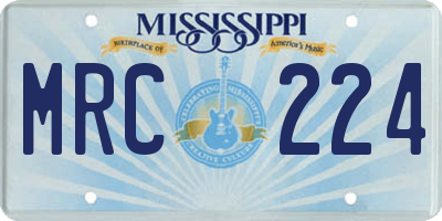MS license plate MRC224