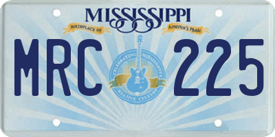 MS license plate MRC225