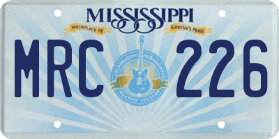 MS license plate MRC226