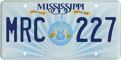 MS license plate MRC227