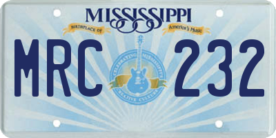 MS license plate MRC232
