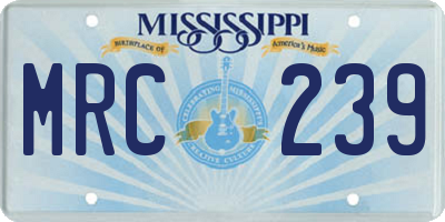MS license plate MRC239