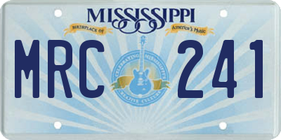 MS license plate MRC241
