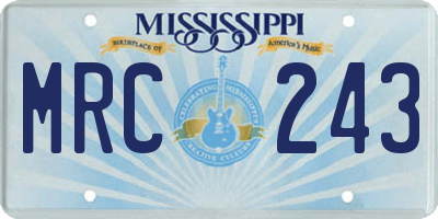 MS license plate MRC243