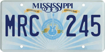 MS license plate MRC245