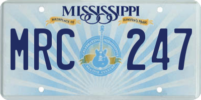 MS license plate MRC247