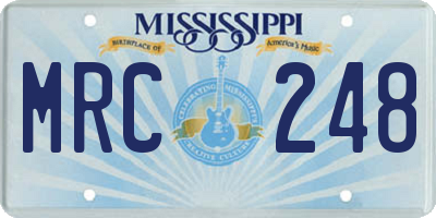 MS license plate MRC248