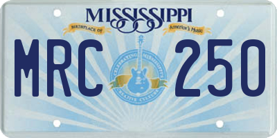 MS license plate MRC250
