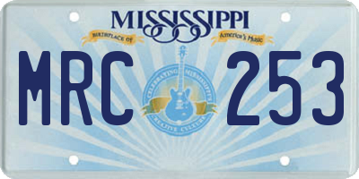 MS license plate MRC253