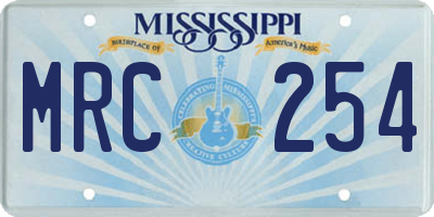MS license plate MRC254