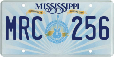 MS license plate MRC256