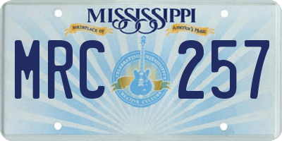 MS license plate MRC257