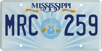 MS license plate MRC259