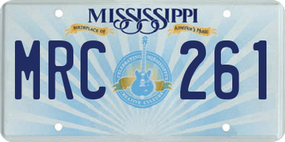 MS license plate MRC261