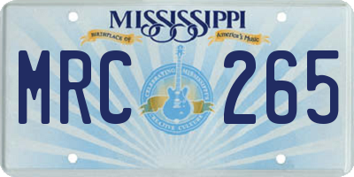 MS license plate MRC265