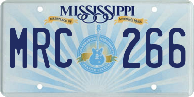 MS license plate MRC266