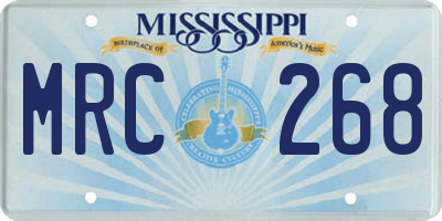 MS license plate MRC268