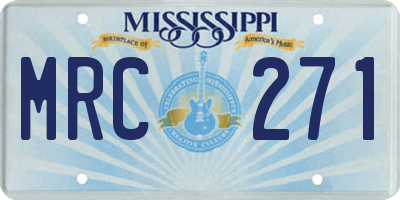 MS license plate MRC271