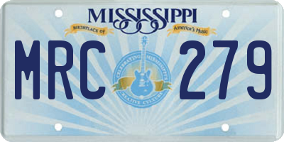 MS license plate MRC279