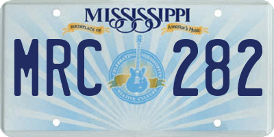 MS license plate MRC282