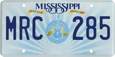 MS license plate MRC285