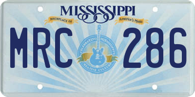 MS license plate MRC286