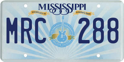MS license plate MRC288