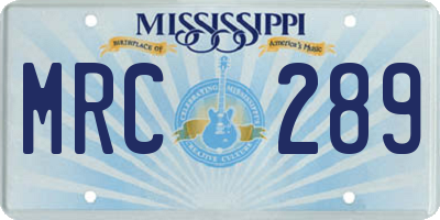 MS license plate MRC289
