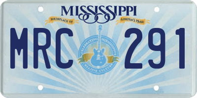 MS license plate MRC291