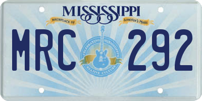 MS license plate MRC292
