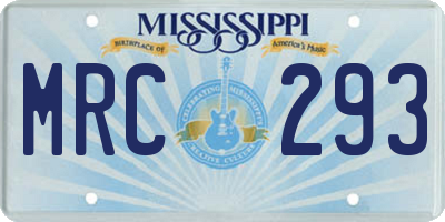 MS license plate MRC293