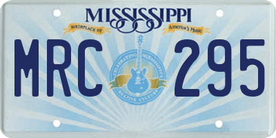 MS license plate MRC295