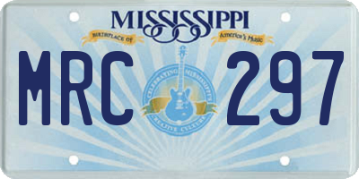 MS license plate MRC297