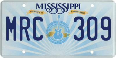 MS license plate MRC309
