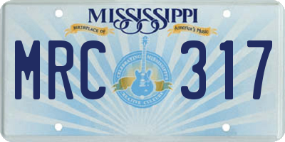MS license plate MRC317