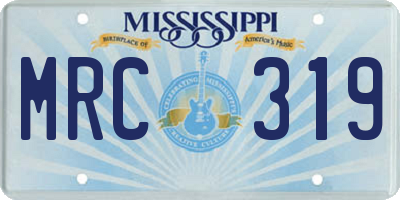 MS license plate MRC319