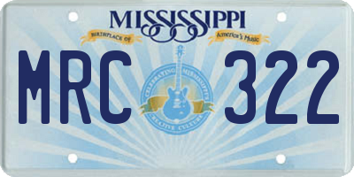 MS license plate MRC322