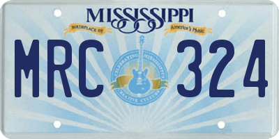 MS license plate MRC324