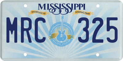 MS license plate MRC325
