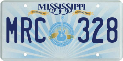 MS license plate MRC328