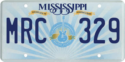 MS license plate MRC329