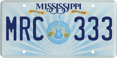 MS license plate MRC333