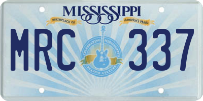 MS license plate MRC337