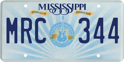 MS license plate MRC344