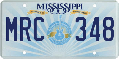 MS license plate MRC348