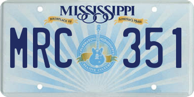 MS license plate MRC351