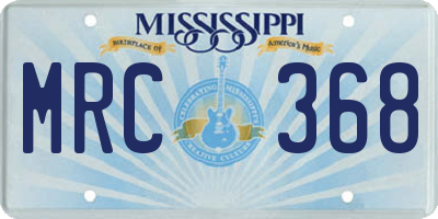 MS license plate MRC368
